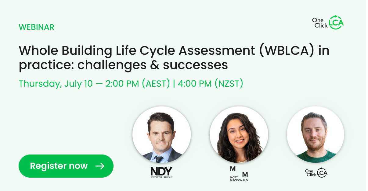 One Click LCA Whole Building Life Cycle Assessment Webinar LinkedIn Banner