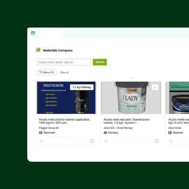 Materials Compass | Compare sustainable building materials | One Click LCA