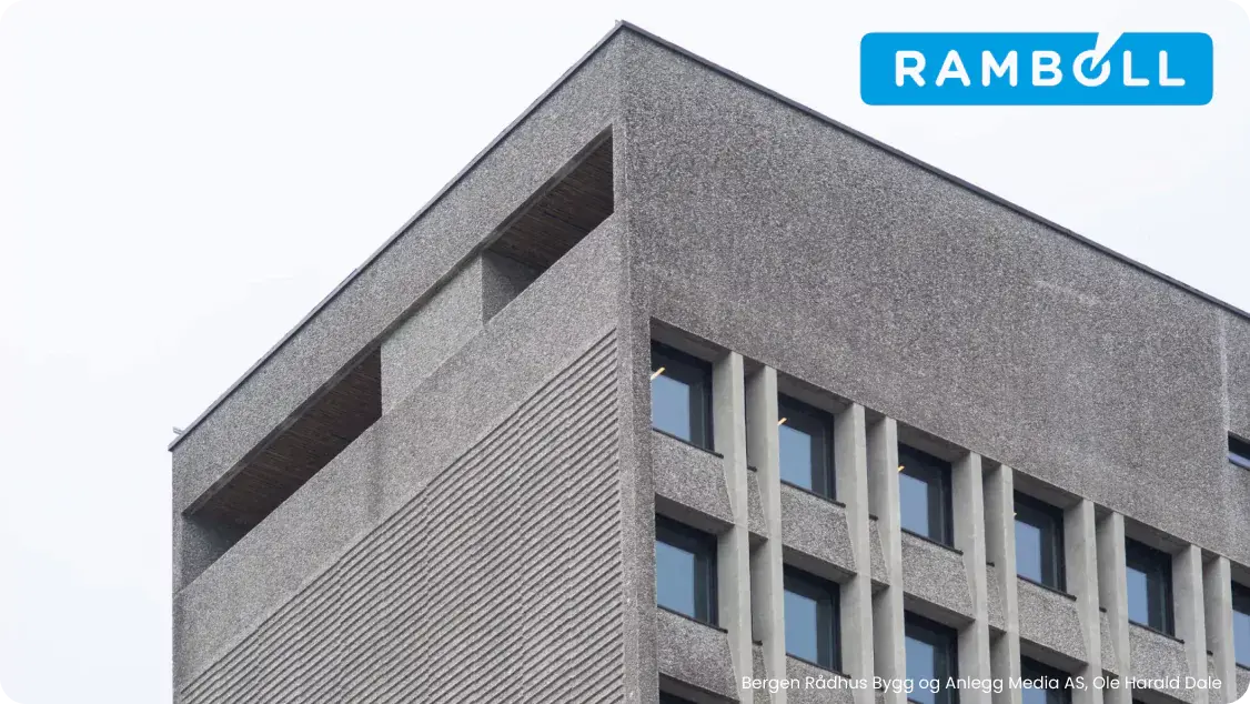 Ramboll uses One Click LCA to cut carbon by 60% and extend Bergen City Hall's lifespan by 50 years in a BREEAM-certified project