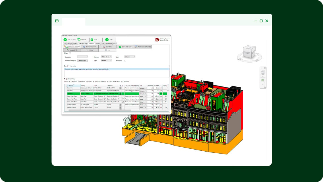 Life-cycle assessment from Revit